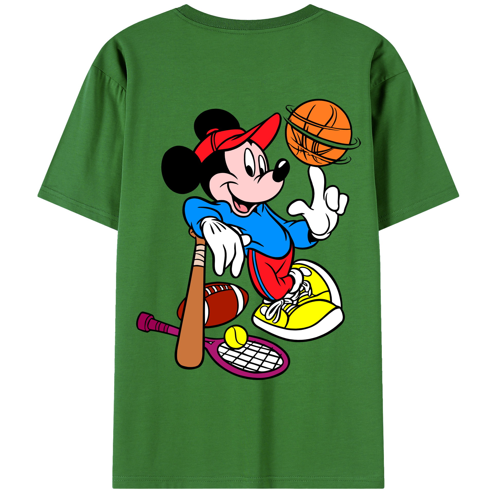 （画像用） ミッキーマウス Mickey Mouse レディース半袖Tシャツ(バックプリント)